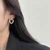 Classic Relief Texture Love Stud Earrings Three-Dimensional Versatile Retro Light Luxury Exquisite Daily Commuter Earrings