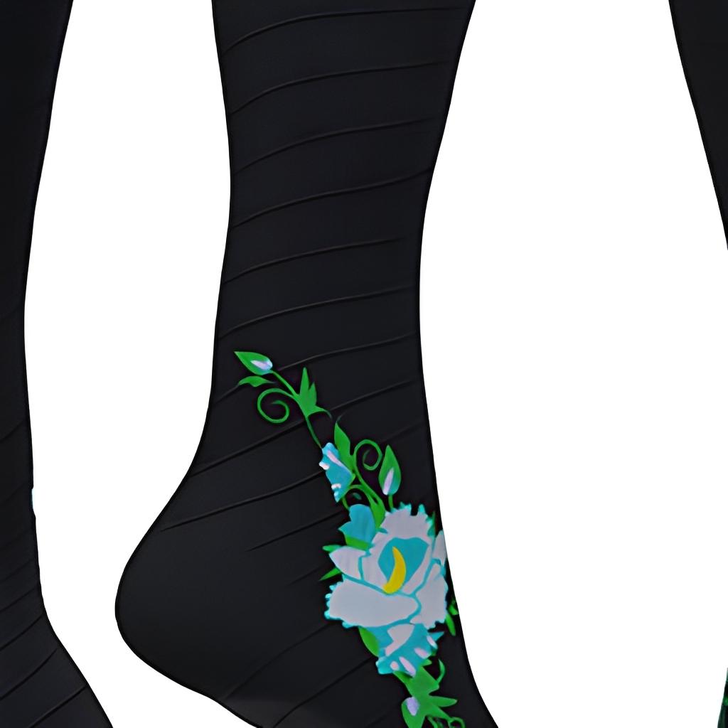 Vintage Artistic Compression Socks Retro Style Fashion Compression Socks S чёрный