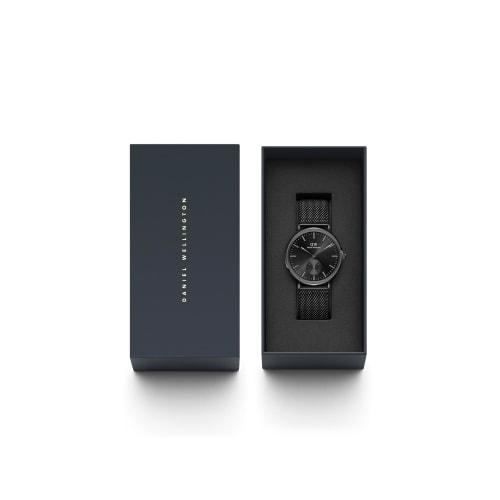 Daniel Wellington DW Men's Classic Multi-Eye 40 Ashfield B Onyx Watch, a Sophisticated Luxury Timepiece with a Mesh Dial. A Popular Gift Idea.