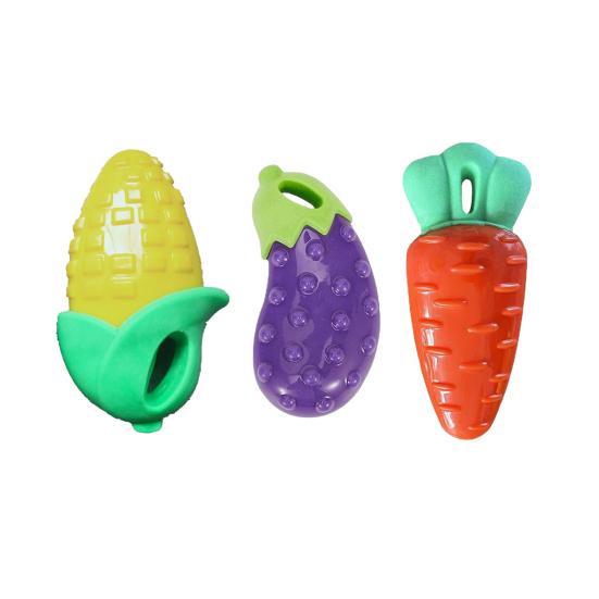 Yousheng Dog Teething Toy Cute Corn Carrot Eggplant Bite-Resistant Chew Toy Soft Vegetable Toy Exercise Training Interactive Toy for Small Large Dogs