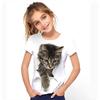 Girls' 3D Graphic Animal Cat T Shirt Tee Short Sleeve 3D Print Active Cute Kids 3-12 Years