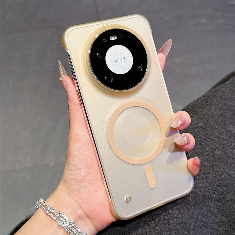 Applicable to Huawei Mate80Pro mobile phone case borderless ice mist matte magnetic suction Pura70 + ultra-thin large hole hard case