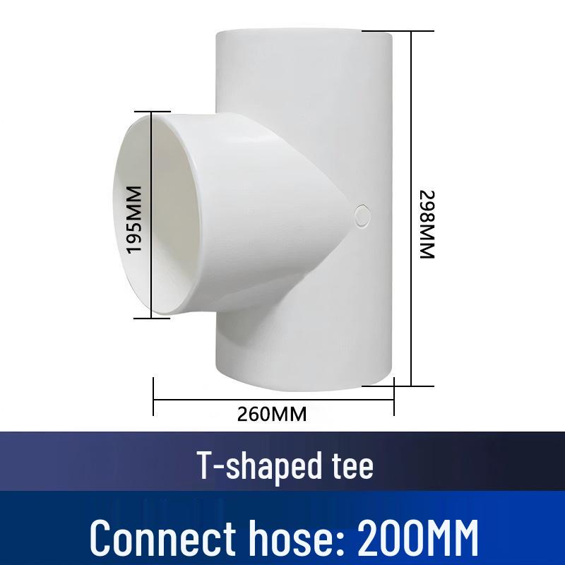 Y-Shaped Plastic Ventilation Tee Joint for Bathroom Heater, Exhaust, and Range Hood - Fresh Air Flow, 100mm