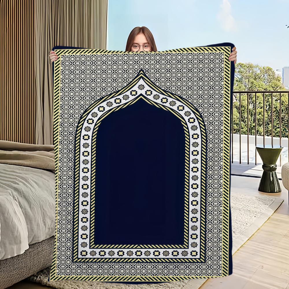 

Islamic Muslim Praying pattern Blanket Flannel warm comfort soft plush blanket for sofa living room office bedroom travel gift 75x90cm