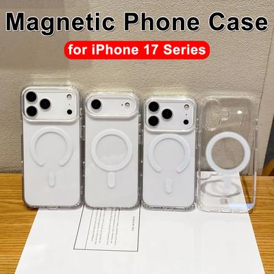 Strong Magnetic Case For iPhone 17 Pro Max/17Pro/17Air Transparent Phone Cover For iPhone 17 Suit for Magsafe Charging Shell