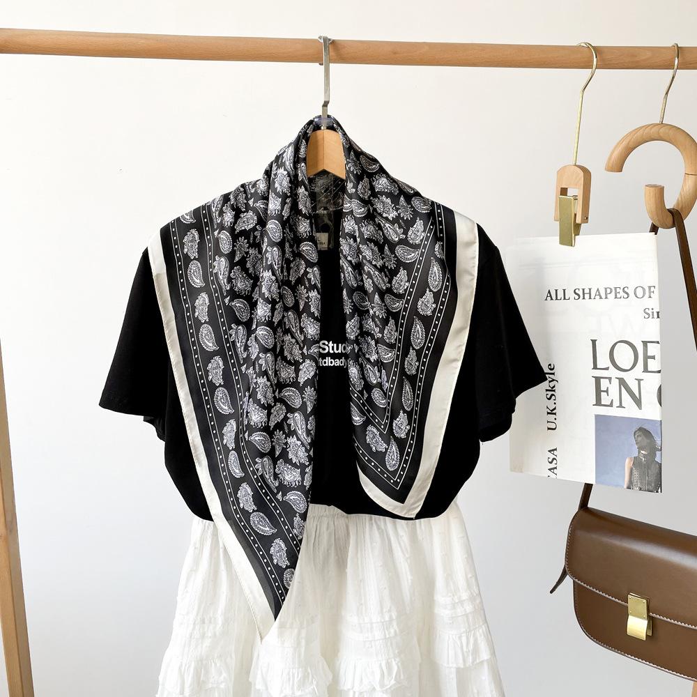 Eșarfă lungă de satin de primăvară și vară pentru femei, șal de protecție solară, eșarfă lungă de satin la modă pentru scena de frumusețe, eșarfă versatilă de călătorie