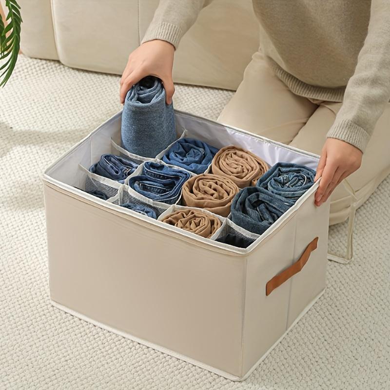Space-Saving Foldable Oxford Storage Box with Clear Lid, Stackable Shoe Organizer Box Multi-Purpose Solution for Shoes, Clothes