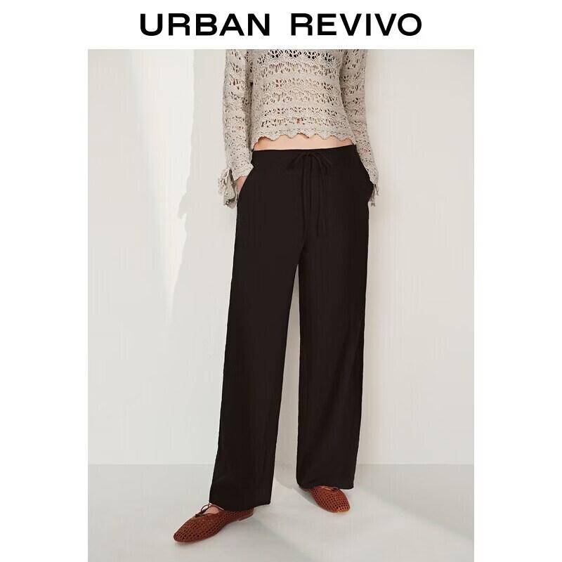 UR2026 Women s High-Waist Drawstring Wide-Leg Pants L