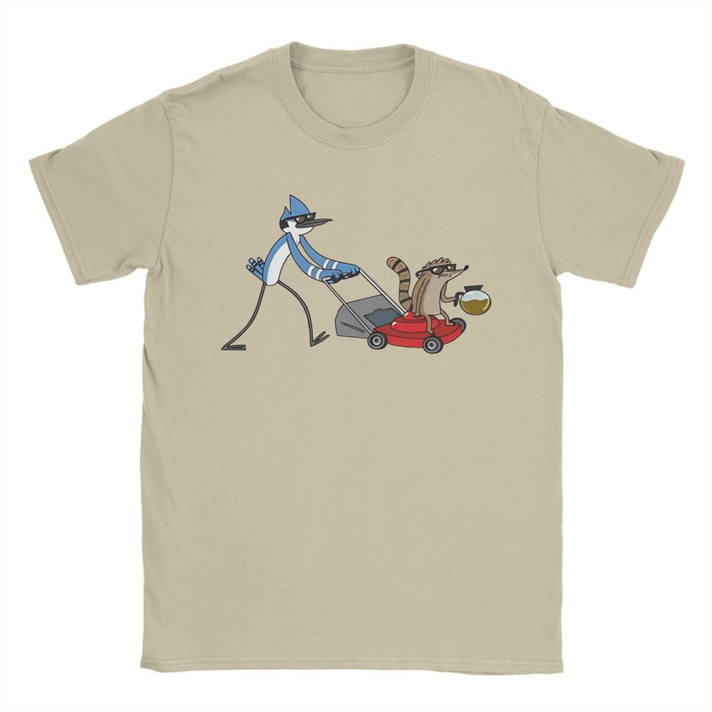 Vintage T-Shirt Strand Regular Show Mode T-Shirts 100% Baumwolle T-Shirt für Herren Y2K Basic Lockere Kurzarm-T-Shirts