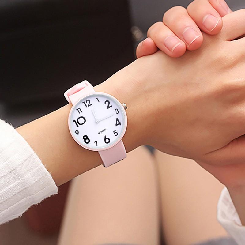 Students Soft Exam Cute Mori Girl Candy Color Couple Girlfriend Watch Trendy Simple Quartz Watch