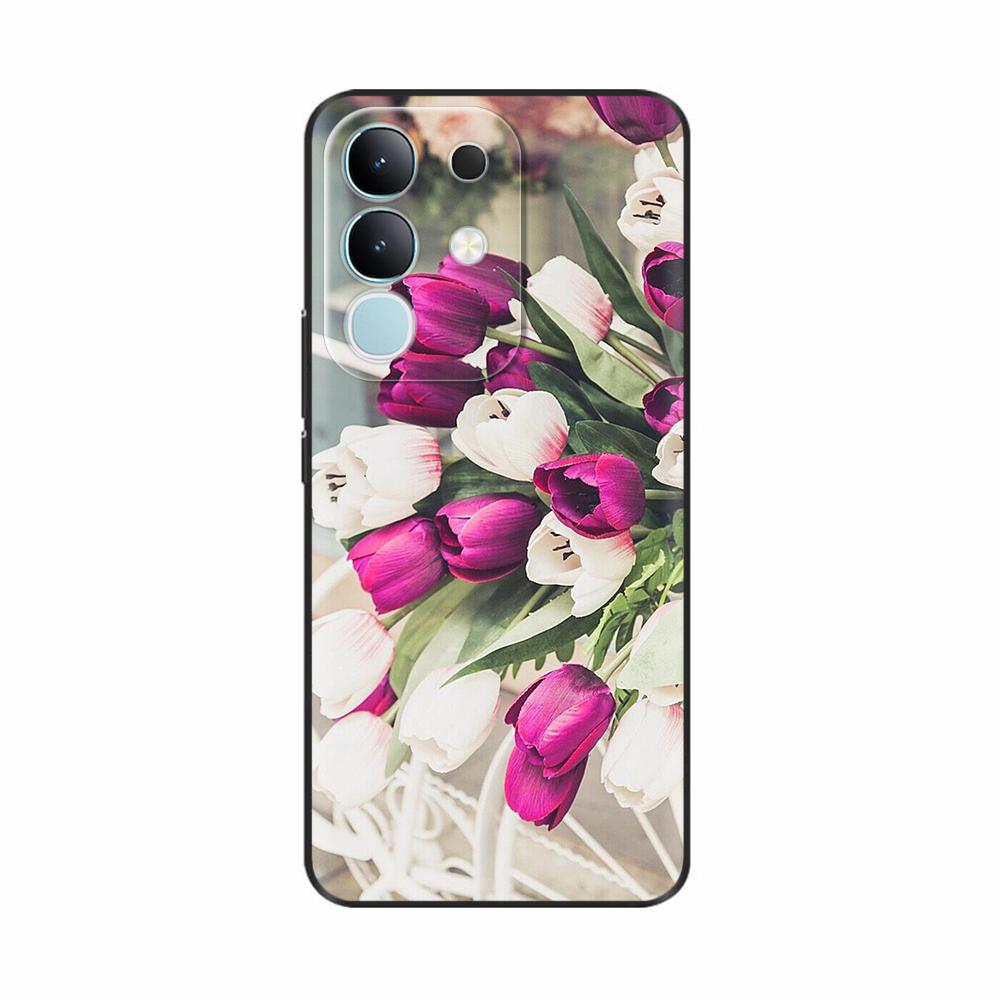 For Vivo Y29 4G Case Cover 2025 Lovely Flowers Soft Silicone Capa Phone Cases For Vivo Y29 4G Case Cartoon Shockproof Bags Coque