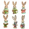 Bunny Figurine Tabletop Decor Adorable Appearance Vivid Facial Expression Rabbit Statue Easter Party Ornament