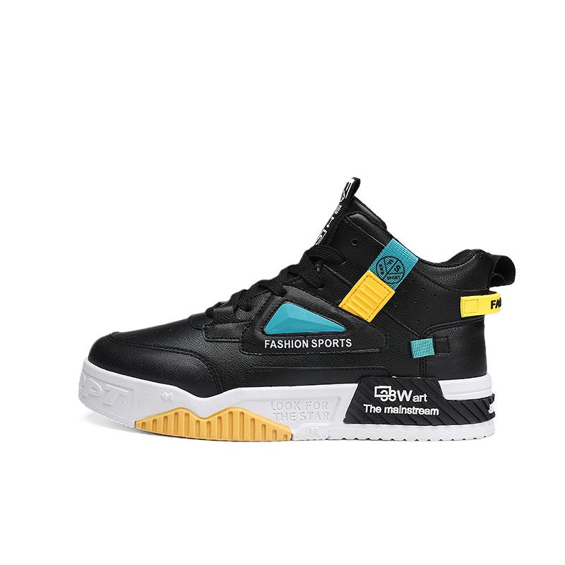 High-Top Autumn And Winter Board Shoes Guochao Comfortable Youth Sports Board Shoes Color Matching Fashion Trend Fried Street Men