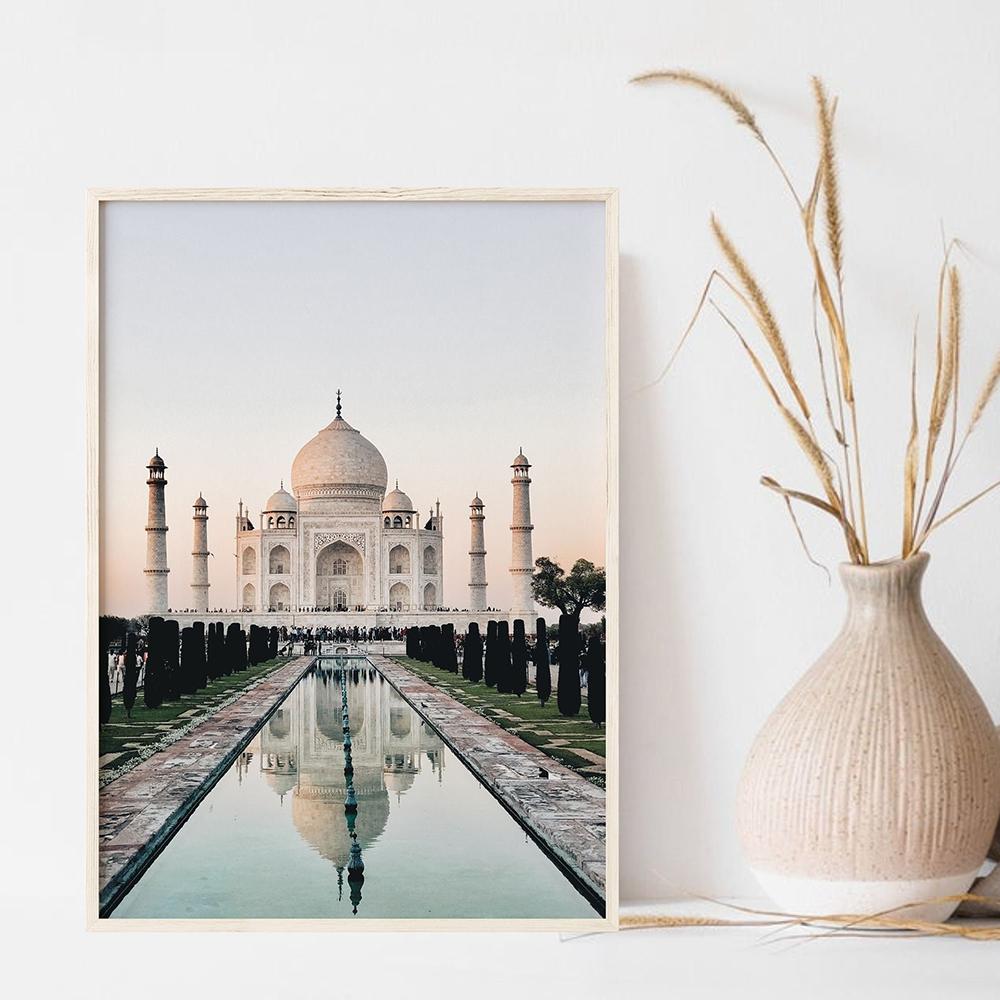 India City Gallery Wall Canvas Painting Taj Mahal Print Photography Wall Art Pictures Architecture Poster Nordic Home Decor
