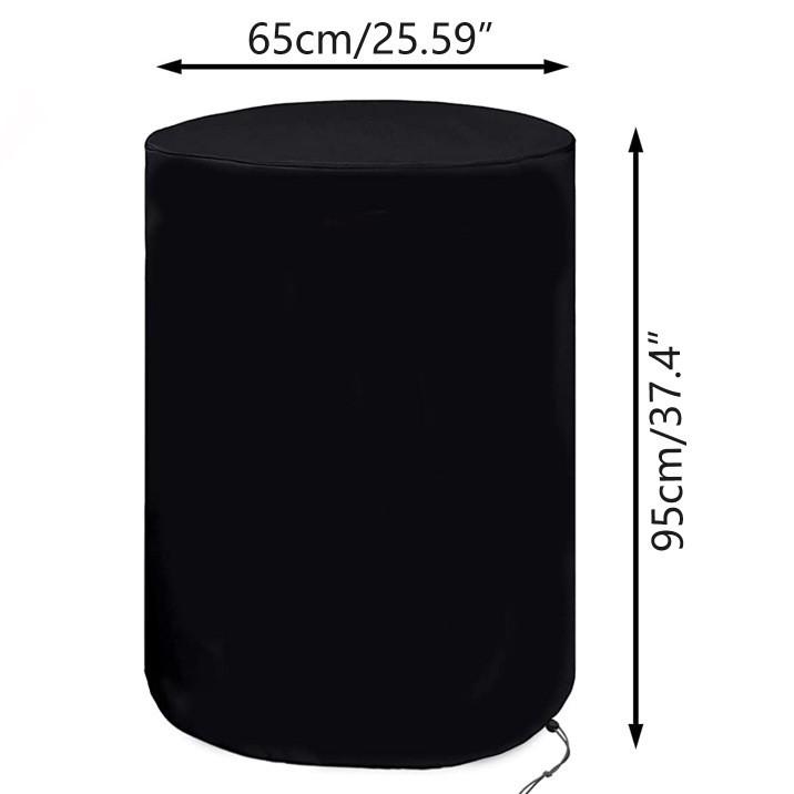 Outdoor Waterproof 210D Oxford IBC Tote Cover 1000L Dustproof Tank Protector for Barrels Storage 65x95cm чёрный