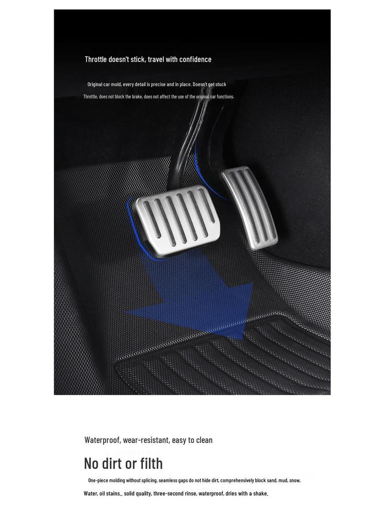 Non-Slip XPE TPE Floor Mats & Trunk Mat for Tesla Model 3/Y, Left & Right-Hand Drive, with Backrest & Foot Pads