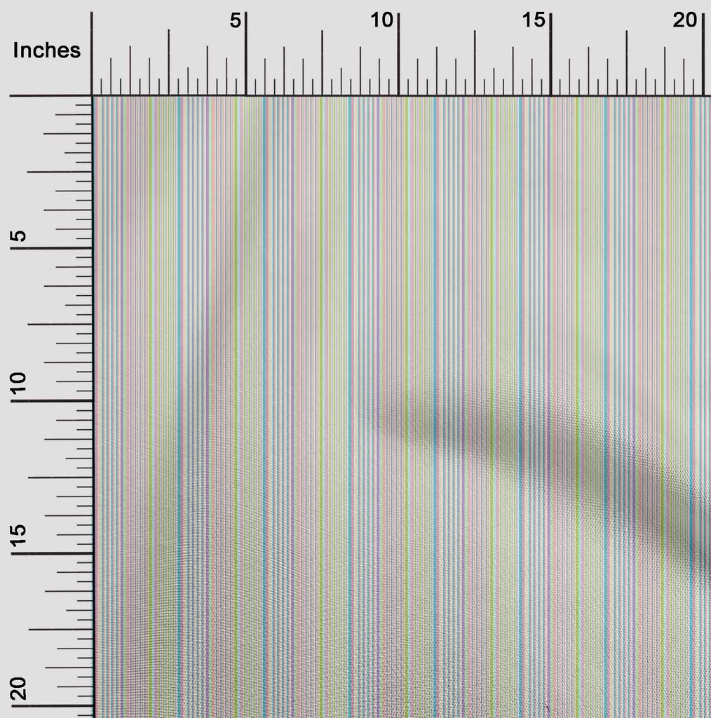 oneOone Bomull fleksibelt stoff flerfarget stripe trykt stoff 1 Yard 40 tommer