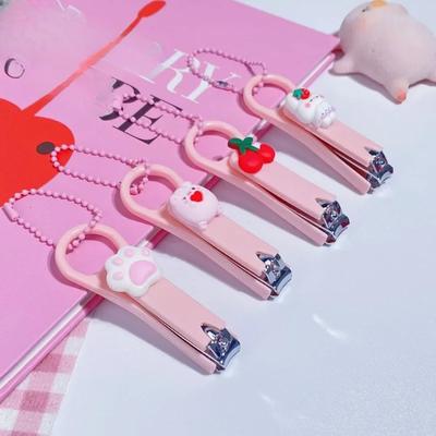 קוצץ ציפורניים לבבות לבנות עם שרשרת חרוזים קוצץ ציפורניים מצויר דוב ארנב לתלמידים בית טיפוח לתינוקות כלי מניקור