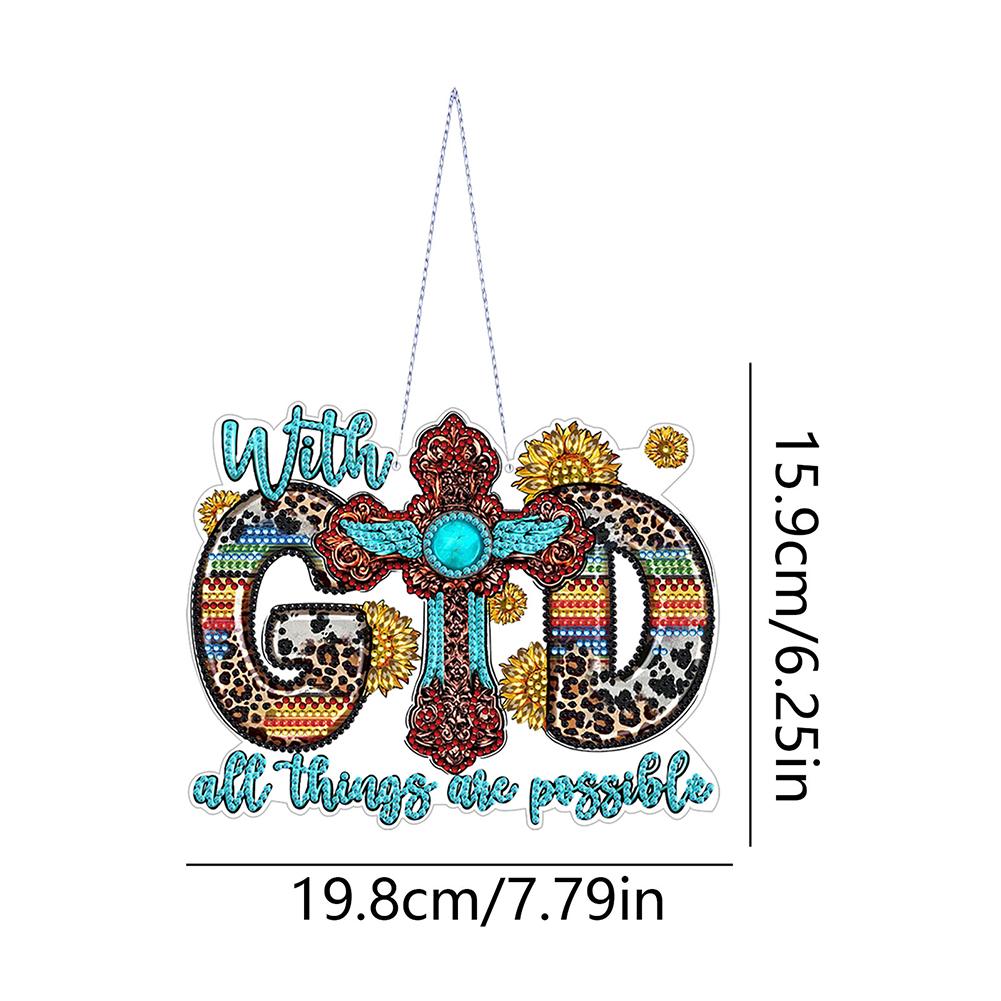 Acrylic Special Shape Easter Egg 5D DIY Diamond Painting Dots Pendant Rhinestone Diamond Art Pendants for Garden Window Decor