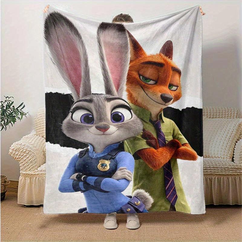 1 peça, Personagens do Filme Zootopia Cobertor de Decoração para Casa Perfeito para Sofá, Divã, Cama, Viagem, Acampamento, Carro, Praia, Soneca no Escritório Manta Macia Presente