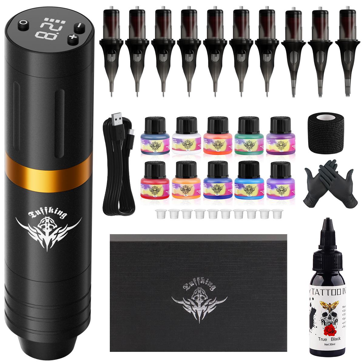 

All-in-One Rechargeable Tattoo Machine Set with Integrated Needles and Pigment Ink