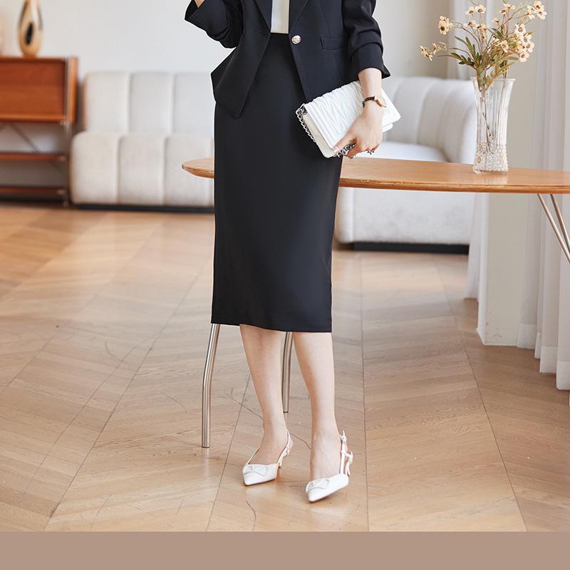 

Women s Spring & Autumn Professional Pink Blazer and Skirt Set XL