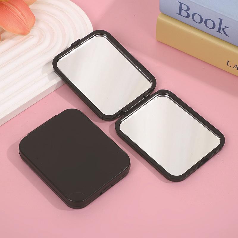 Double-Sided Flower Foldable Mini Square Mirror for Female Students – Portable Dormitory Makeup Pocket Mirror