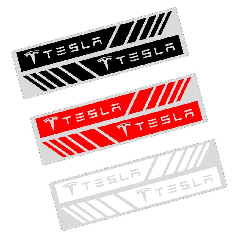 ELSUM1 2pcs Car Stripe Racing Strips Rear View Mirror 3D Stickers for Tesla Model 3 2021 S X Y Coil Mod WYE K80 Style Roadster Hub Caps