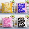 Maximalist More Amor Por Favor Quotes Pillow Case Sofa Decorative Home Double-sided Printing Short Plush Cushion Pillow Cover