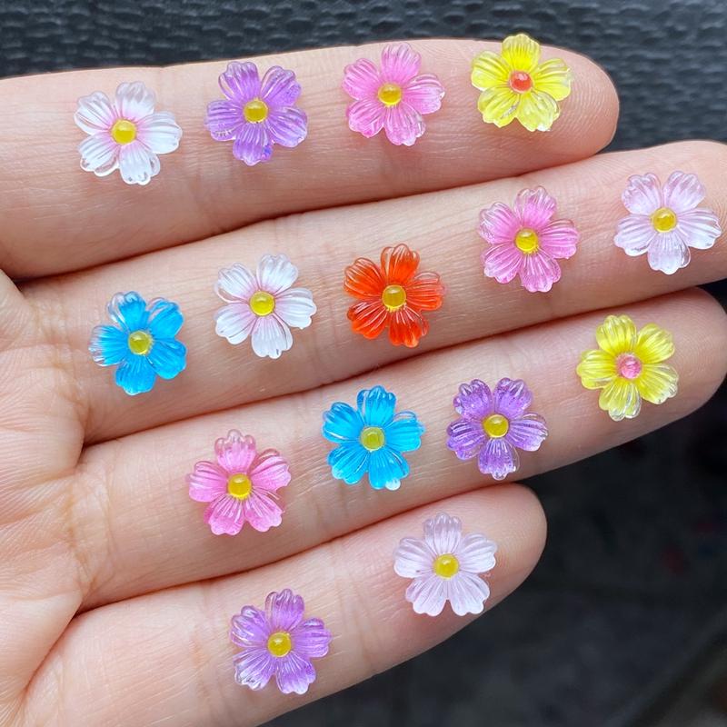 50Pcs New Cute Mixed Mini Floret Flat Back Resin Cabochons Scrapbooking DIY Jewelry Craft Decoration Accessorie