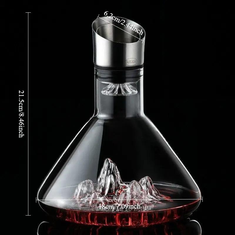 1500ML Iceberg Whisky Wine Decanter Handmade Lead-free Crystal Wine Pourer Carafe Thickened Wine Dispenser Pot Bar Accessories