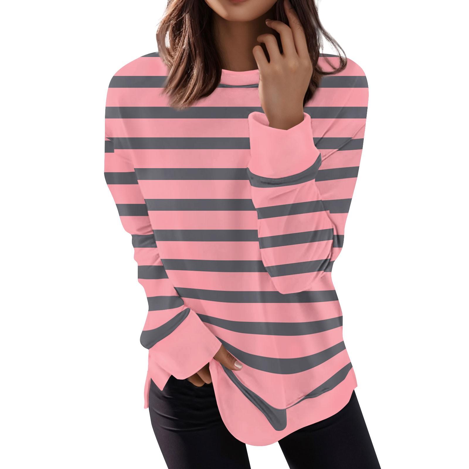 Женский повседневный модный пуловер с длинным рукавом и круглым вырезом с принтом M — фото 11