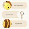Cute Bee Personal Alarm Keychain Plush Stuffed Animal with Loud Safety Alertor Soft PP Cotton Pendant for Bag Keys