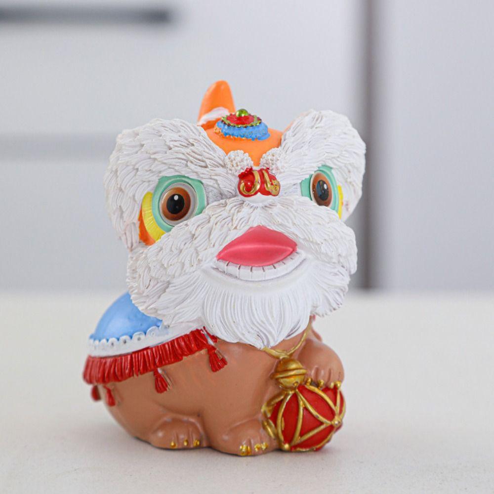 Chinese Style Animal Statue Cute Miniatures Figurine Sculpture Lion Ornament Tea Table