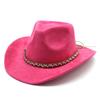 Wool Felt Cowboy Hat With Brim Sun Protection For Men Women Casual Wear