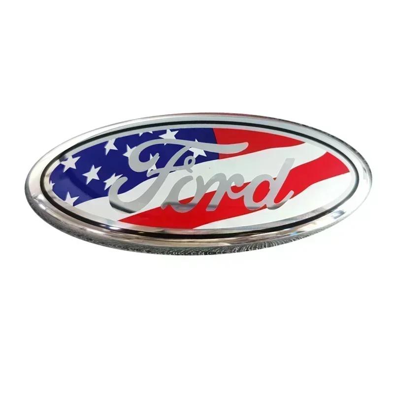 14.5x5.8CM Front Rear Trunk Emblem Badge Sticker For Ford Mondeo Kuga Focus Ranger Transit EcoSport Fiesta Edge Raptor Figo etc