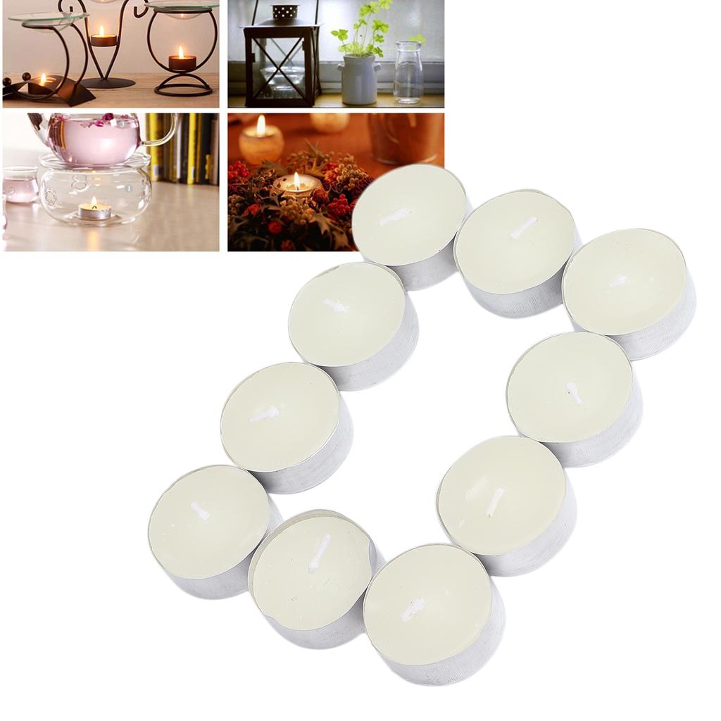 10pcs Tealight Pressed Smokeless Candle Decorative White Candle for Wedding Party