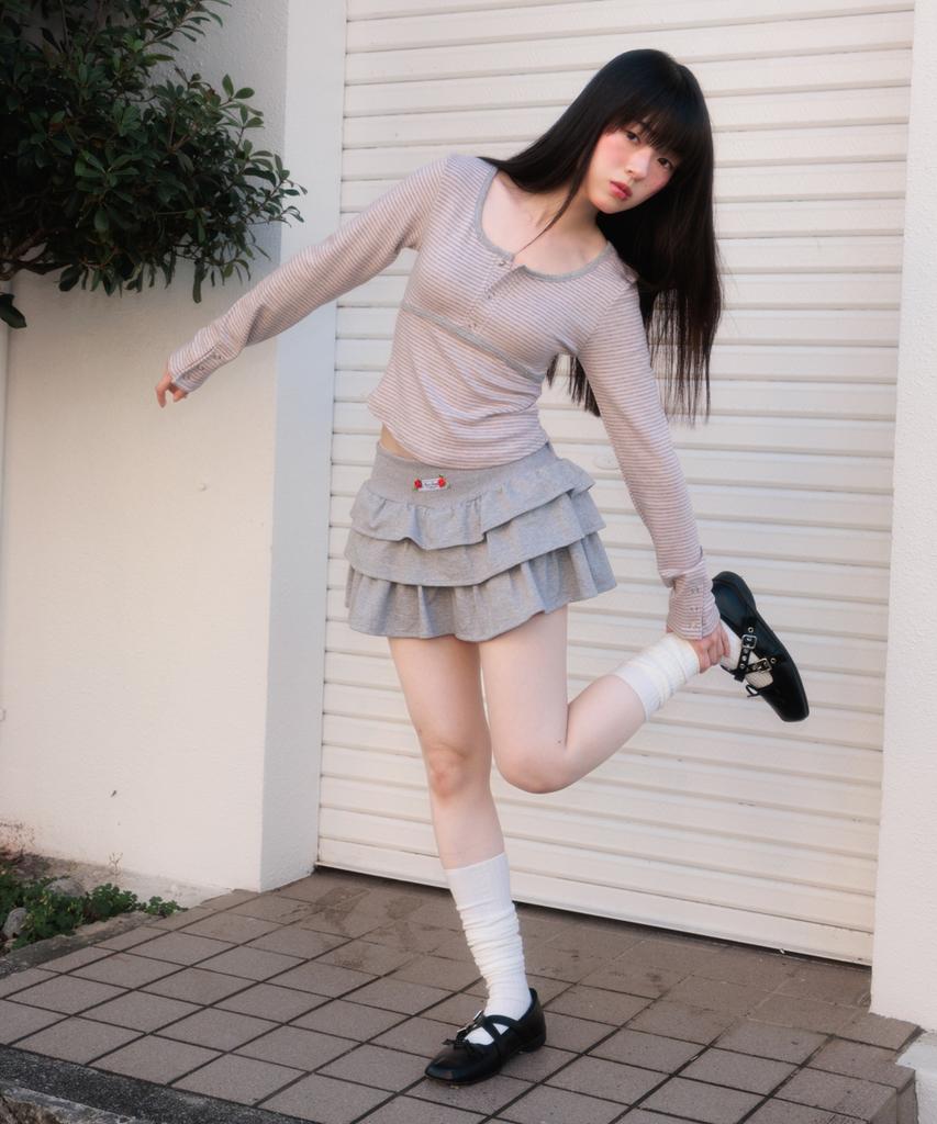 Rose Franz Rose Cancan Mini Skirt [Gray]