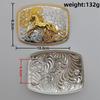 Zinc Alloy Western Cowboy Smooth Buckle Leisure Horse Belt Buckle Retro Tang Grass Flower Belt Buckle For Men And Women