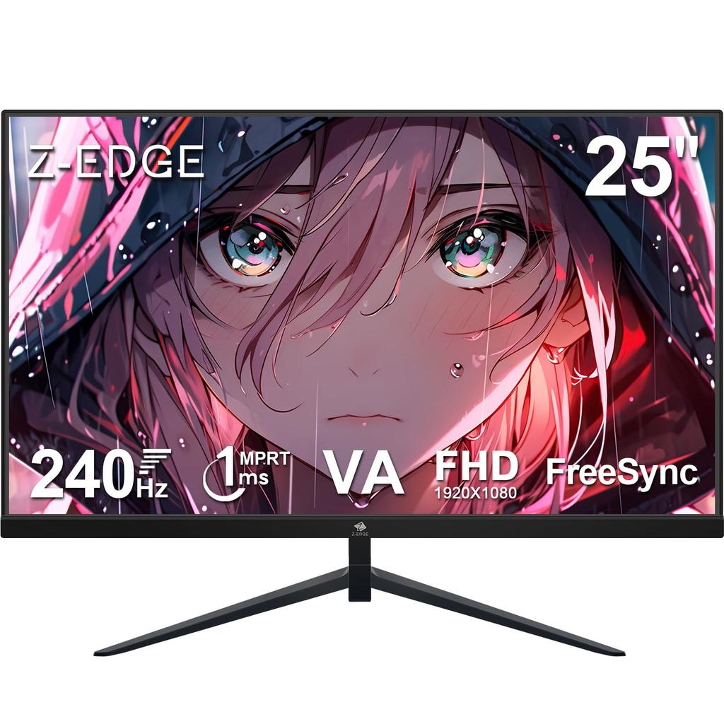 Z Gaming 240Hz VA FHD 1ms AMD VESA Domestic Warranty Black Z-Edge (Zero Edge) Monitor, 24.5-inch, (1920x1080), HDR10, FreeSync, Anti-Glare,