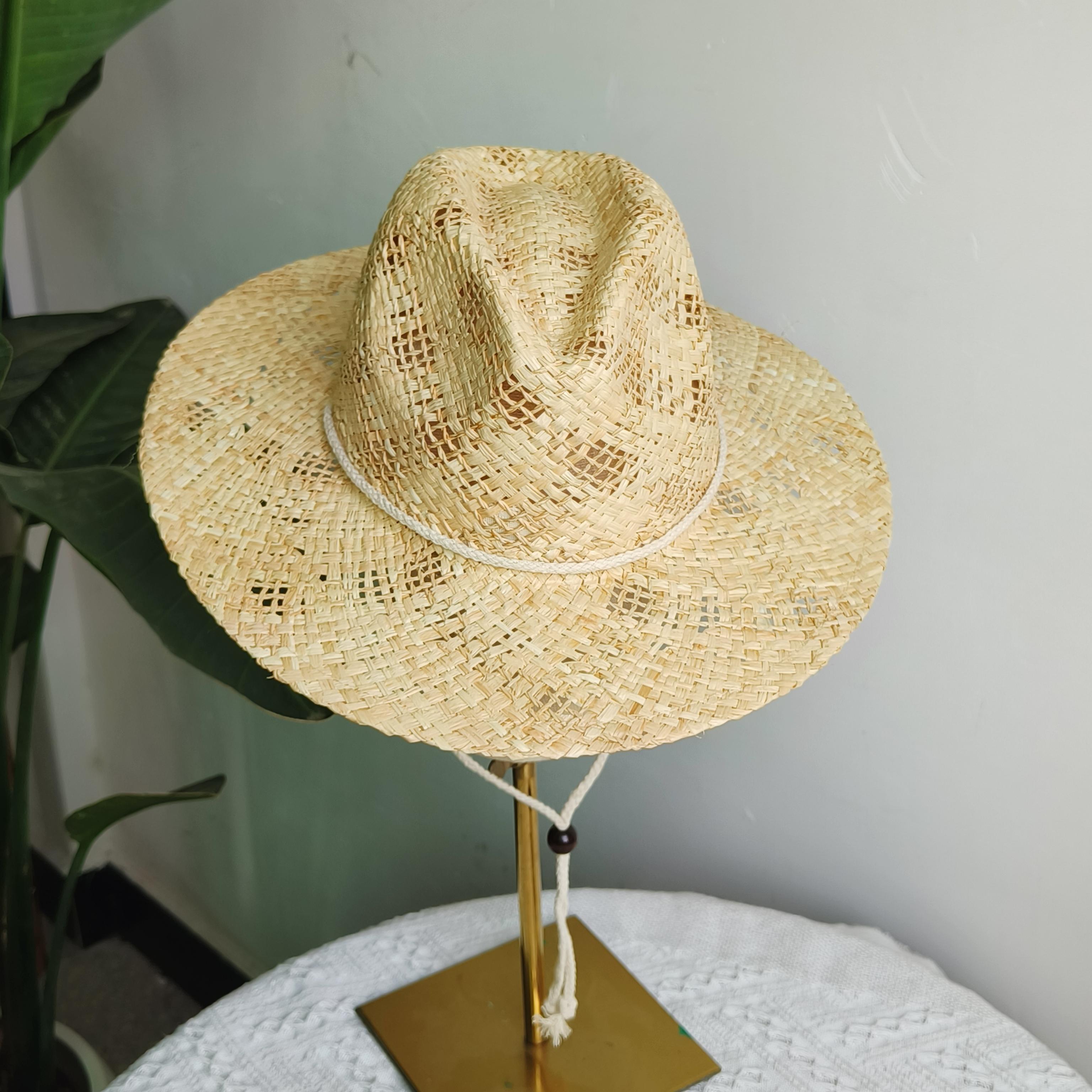 

High-Quality Soft Raffia Straw Sun Hat for Women Wide Brim UPF Protection Perfect Beach Hat Vacation Outdoor 2025 New 55-58CM