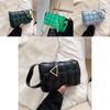 Stylish Pu Leather Women Shoulder Bag Plaid Woven Square Hand Chain Bag Gift