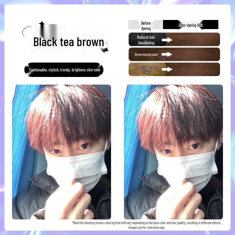 Men's Milk Tea Gray No-Bleach Hair Dye Cream