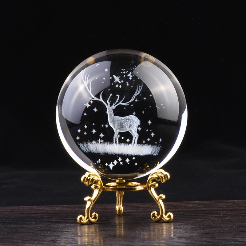 Four-Leaf Clover Glass Crystal Ball Ornament - Friendship Home Decor & Gift for Birthdays