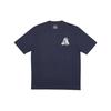 Palace U Figure Cartoon Print Round Neck Short Sleeve T-Shirt Unisex Tops Navy-Blue P17TS107