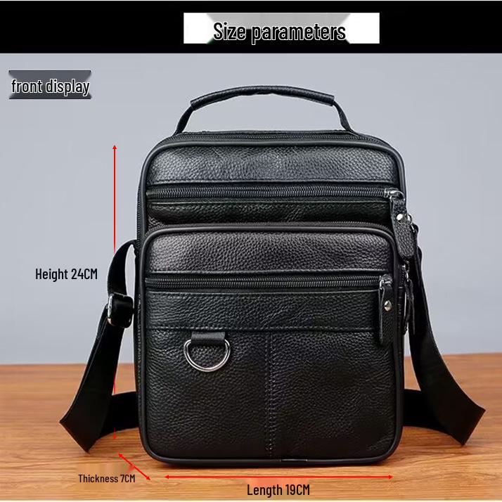 

Чоловіча сумка кросбоді з натуральної шкіри - Ділова повсякденна плечова сумка-рюкзак у корейському стилі
