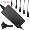42V 54.6V 2A Lithium Battery Charger Universal 5Plugs Battery Power Adapters For AC100-240V 36V 48V 2A Battery Pack EU / US Plug