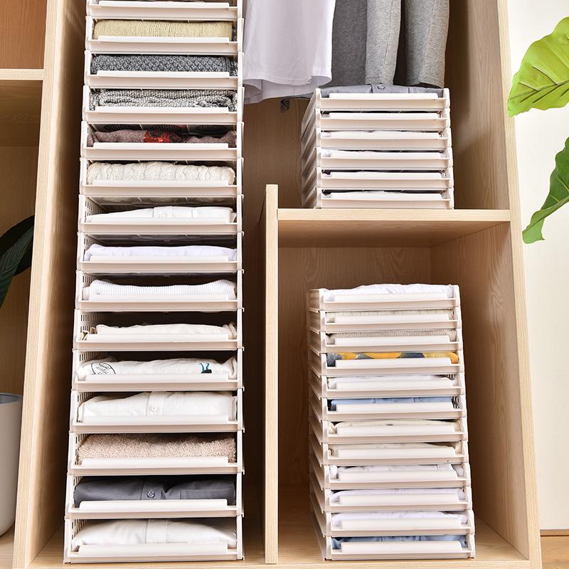 Stackable Multi-layer Plastic Wardrobe Storage Cabinet for Dorms