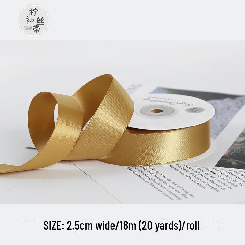 

Двостороння поліестерова стрічка з шифруванням 2,5 см для весільних бантів та упаковки подарунків високого класу