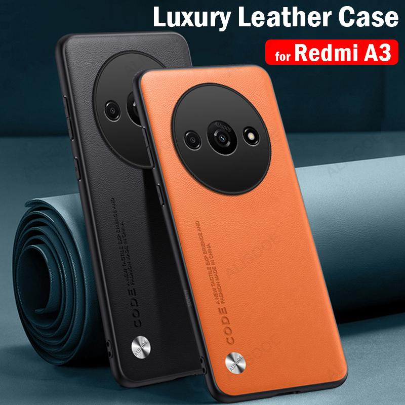 Shockproof Funda for Xiaomi Redmi A3 Case Luxury Fiber Texture PU Leather Protection Cover for For Redmi A3 Capa